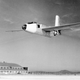 The Jetmaster makes a low pass over Muroc Air Force Base (US Air Force)